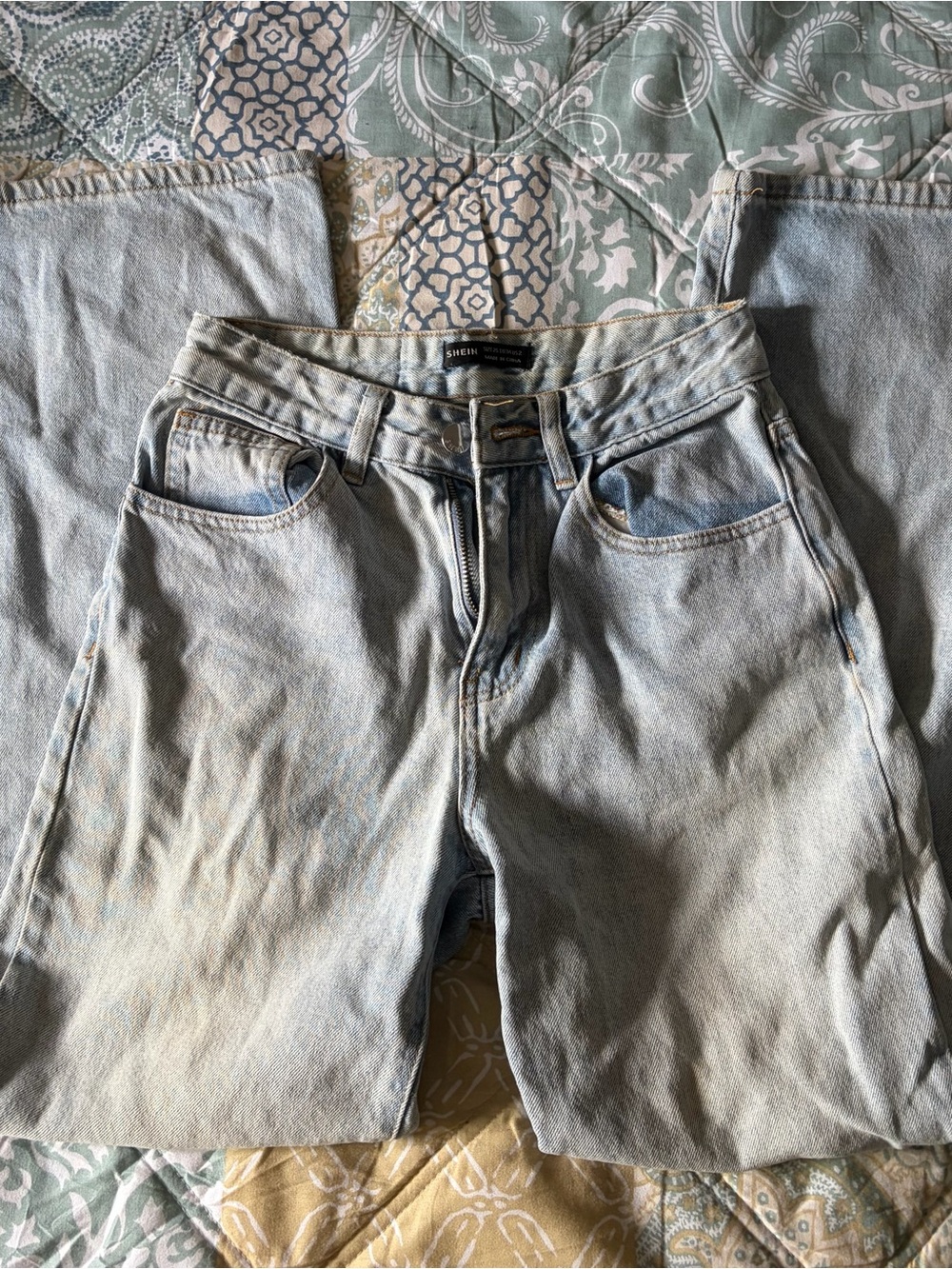 SHEIN light wash high rise baggy jeans